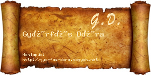 Gyárfás Dóra névjegykártya